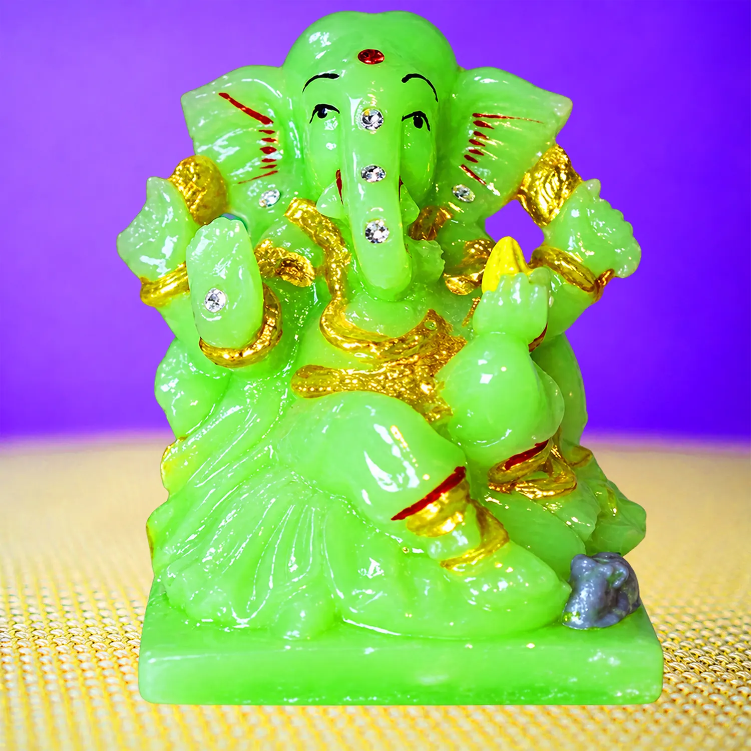Shanta - Green Ganapati Idol